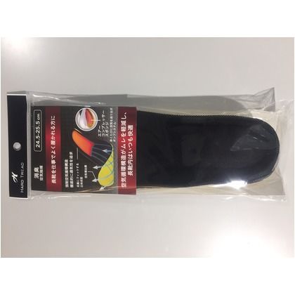 消臭通気カップインソール歩き仕事用 ブラック 24.5~25.5㎝ 3274 1