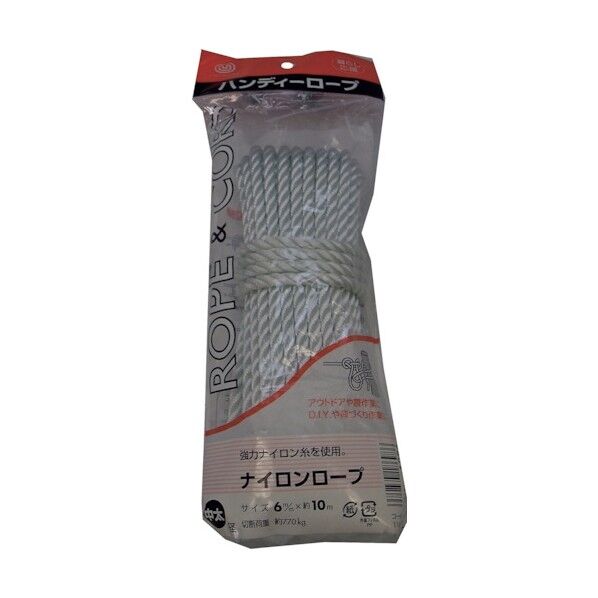 ナイロンロープ(M) 薄グレー 6mm×10m NR-R-610H 1本