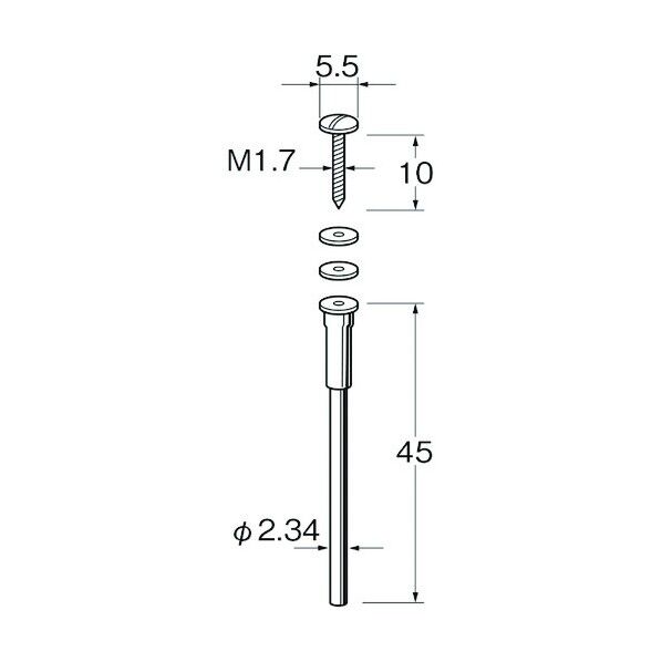 リューター マンドレール 157 x 110 x 6.5 mm M1201 10本