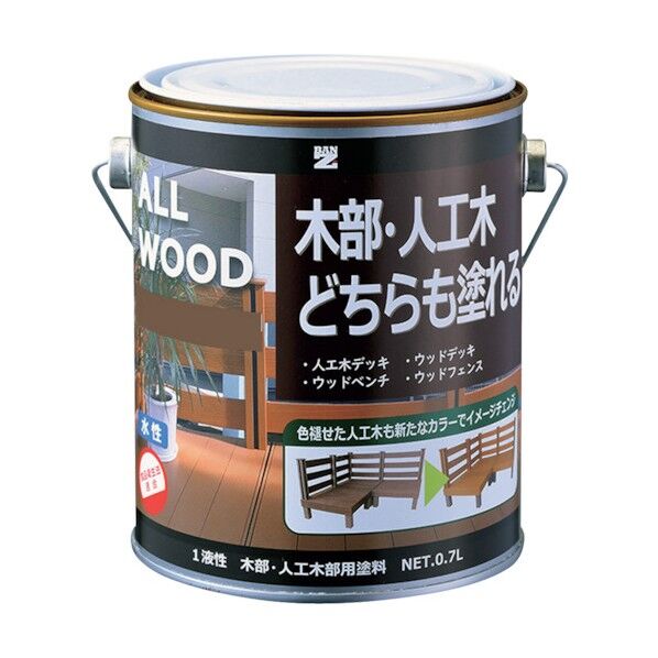 木部・人工木用塗料 ALL WOOD 0.7L オーク 17-40D K-ALW/L07E2 1点