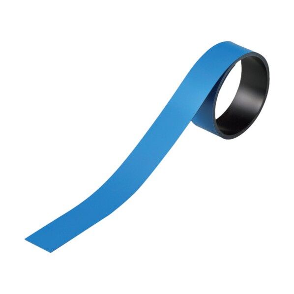 テープ状カラーマグネット マグネ25B 片面磁力 青 25mm×1m×0.8mm 312046 1個