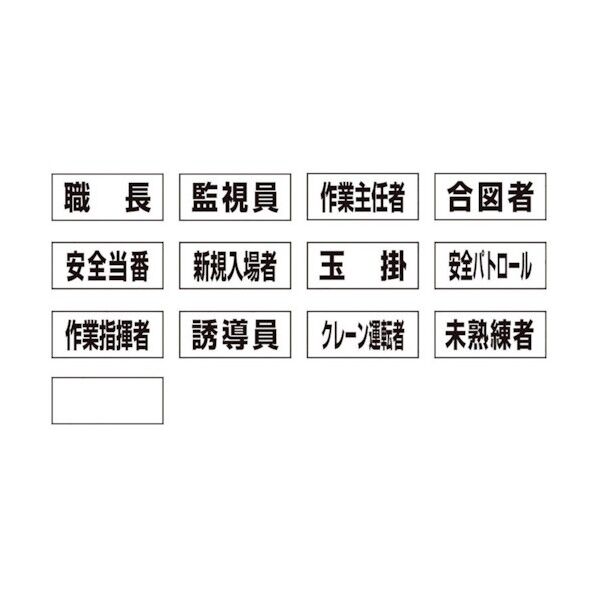 作業専任者識別標識用ネームステッカー 377-492A 13枚