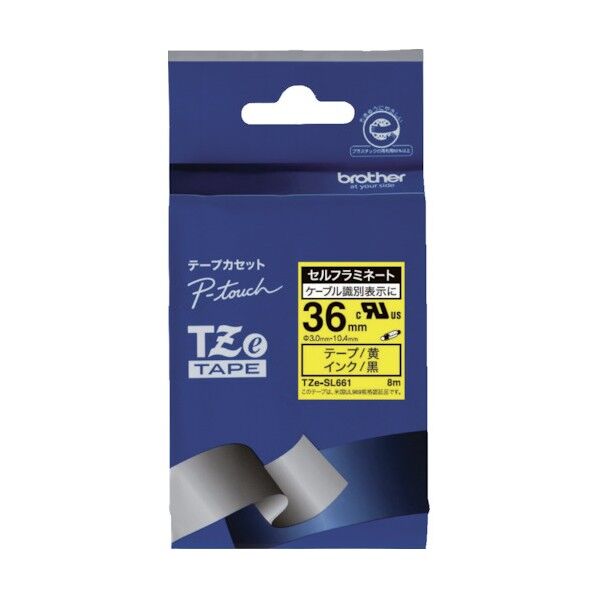 Tzeテープ ケーブルマーキング専用テープ 黒文字/黄地/36mm TZE-SL661 1点
