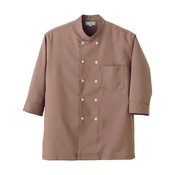 コックシャツ(男女兼用) 022ブラウン(在庫限り) S 861201 1