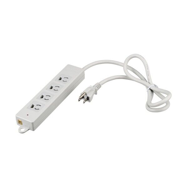3ピン式電源タップ 2重構造 雷サージ&ランプ付 1m ライトグレー BTKPLMJT3410LG 1個