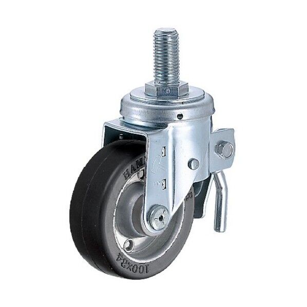 Sシリーズねじ込み自在SP付幅広ゴム車100mm 615SA-WR100-BAR01 1点