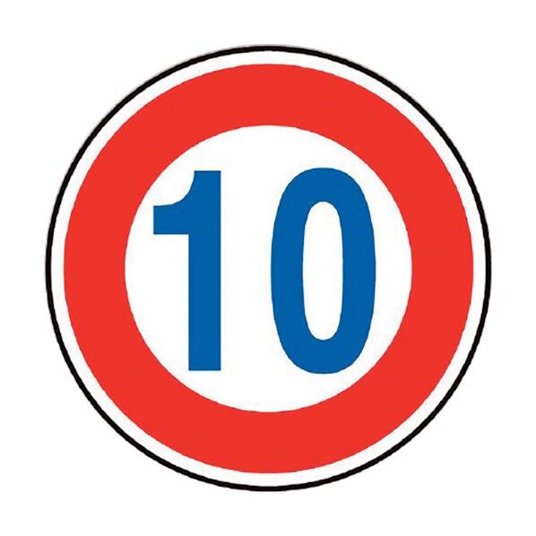 道路標識(構内用) 規制標識(323)最高速度 10 600φmm 894-50B 1枚