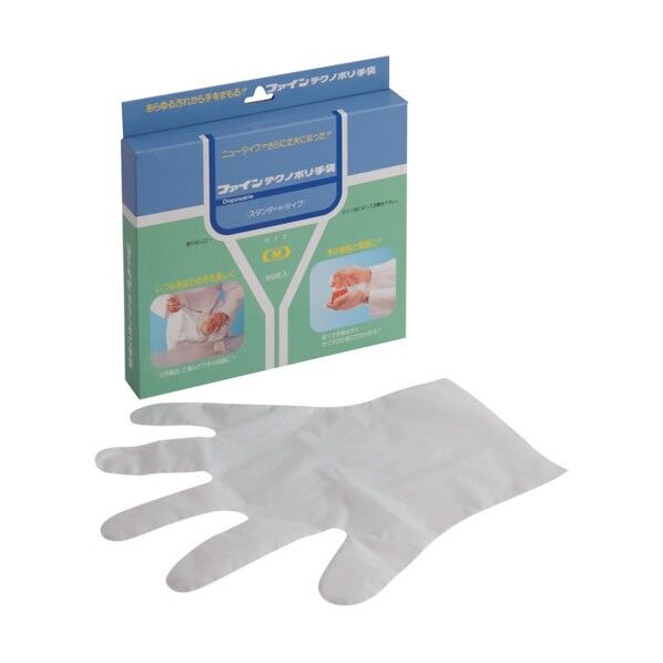 Fineファインポリ手袋 乳白 L 701870902 100枚