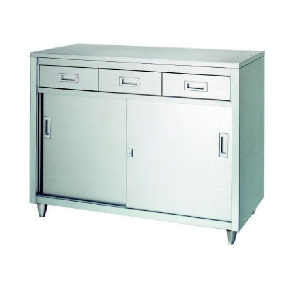 ステンレス保管庫引出付ステンレス戸アジャスト仕様 LAD-12060 1点