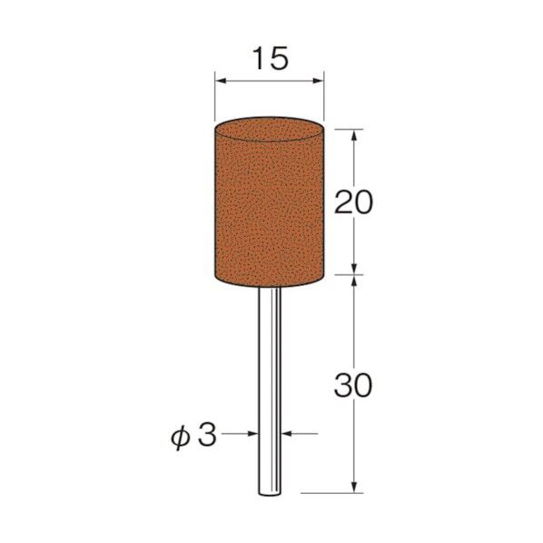 軸付セラミックゴム砥石(金属研磨用)外径(mm):15粒度(#):500 R2166 10本