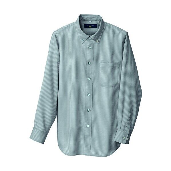 長袖ボタンダウンシャツ(ヘリンボーン)(男女兼用) 014チャコール(在庫限り) 3L 50403 1