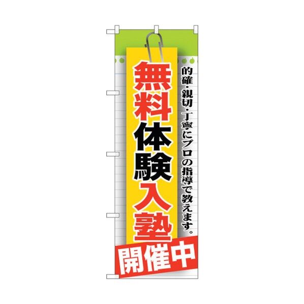 city のぼり旗 無料体験入塾 開催中 No.GNB-1579 W600×H1800 6300012218 1点