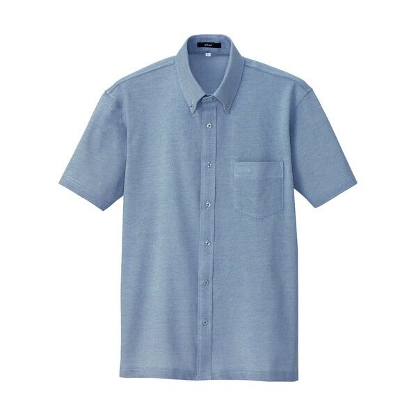 半袖ニットボタンダウンシャツ(男女兼用) 008ネイビー SS 7854 1