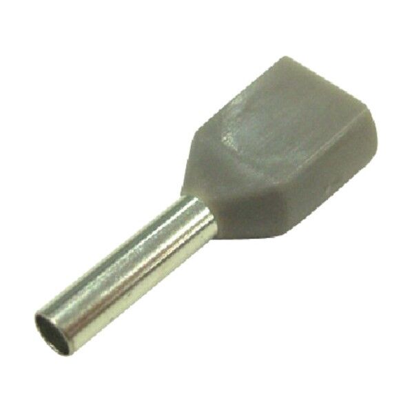 ツインフェルール形端子グレー FEI0.75-8X2 100個