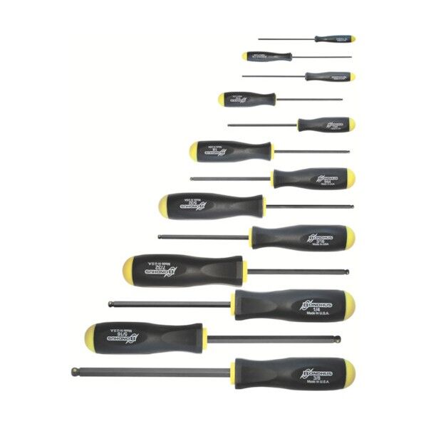 ボールポイント六角棒ドライバー セット:インチ