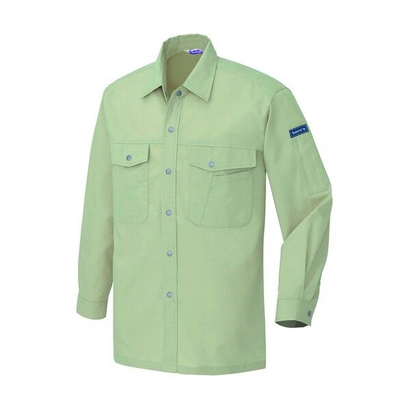 長袖シャツ(配色なし・薄地)(男女兼用)AZ967-005アースグリーン3L 005アースグリーン 3L 967 1