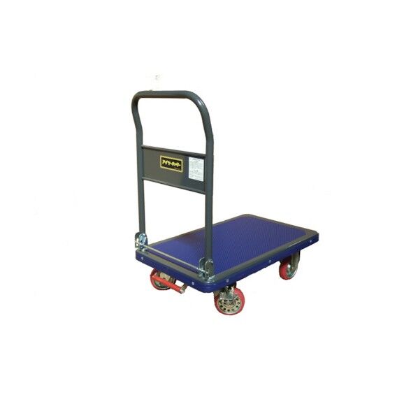 プレス製運搬車(折畳み式ハンドルタイプ 自在キャスターストッパータイプ)