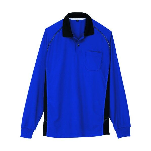 長袖ポロシャツ A-3378 6ブルー LL A-3378-6-LL 1点