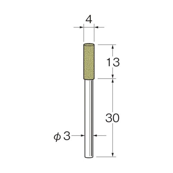 軸付セラミックゴム砥石(非金属研磨用)外径(mm):4粒度(#):180 R2213 10本