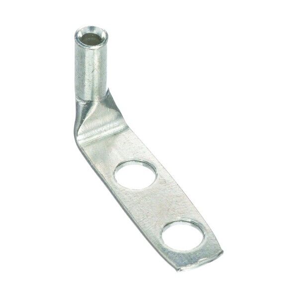 銅製圧縮端子 2穴 電線サイズ AWG10 取付穴サイズ (1つは細長い穴) バレル角度 90度 69mm LCC10-14JAWF-L 50個