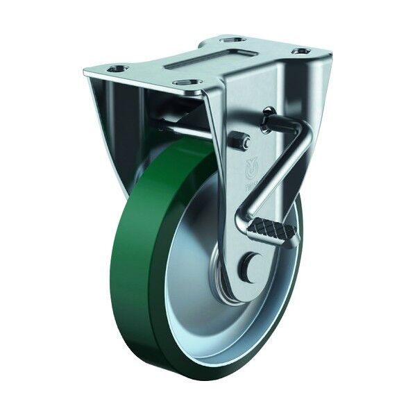 ユーエイ プレート式キャスター固定車S付150径ウレタン車輪 PMR-150UWBLB(R) 1台