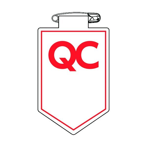 ビニールワッペン(胸章)QCマーク 胸39 90×60mm 126039 1枚