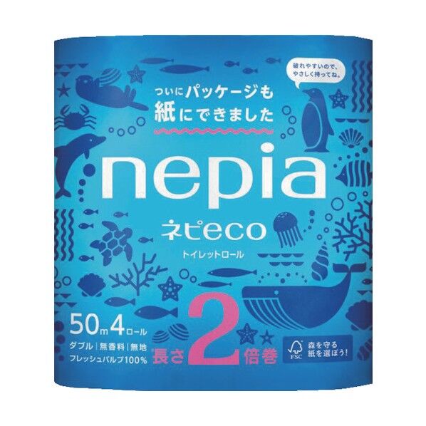 ネピアECOトイレットロール4R2倍巻ダブル