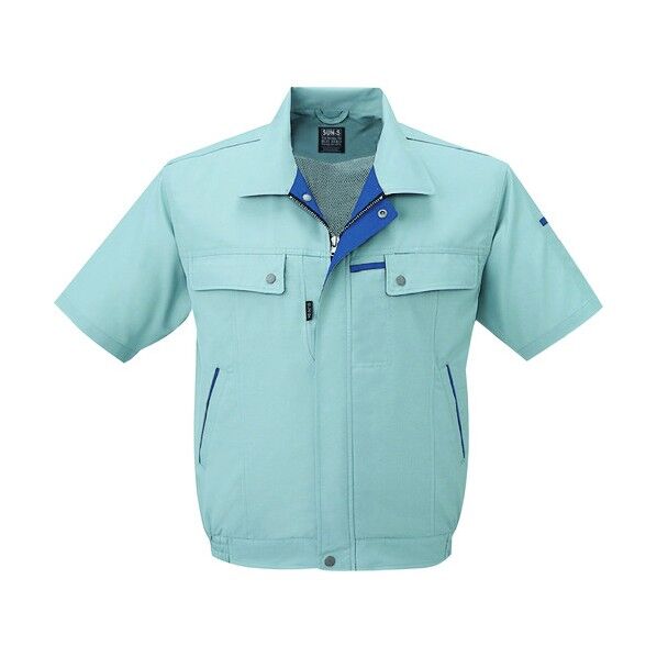 夏 半袖ブルゾン ミストグリーン色 Lサイズ WA10450-17-L 1点