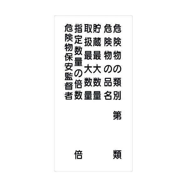 危険物標識タテ KH-E27 6300001572 1点