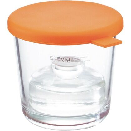 ガラスの漬物ポット 丸 オレンジ 106×126×102(㎜)  GHIP325 1