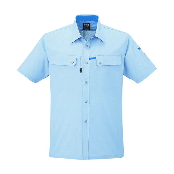 夏 半袖シャツ サックス色 Sサイズ WA10457-13-S 1点