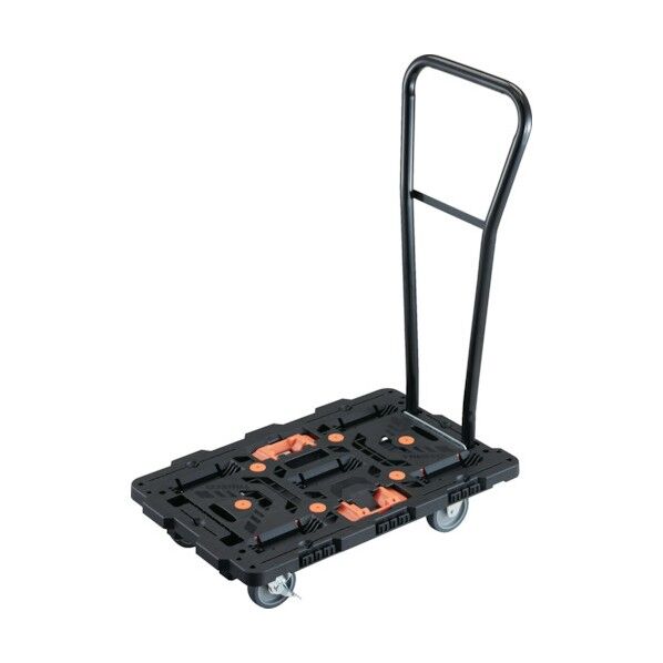 連結式樹脂製平台車 ビートル 700X450 自在3輪 内2輪ストッパー付 脱着式ハンドル付 とめたろう付 BT700J3S2H-E100T 1点