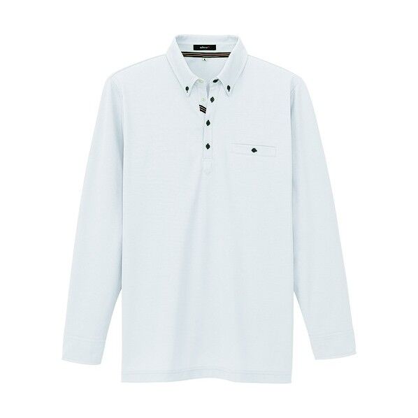 部屋干しボタンダウン長袖ポロシャツ（男女兼用） 001ホワイト 4L 7665 1