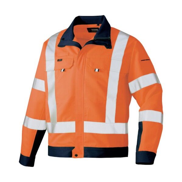 長袖ブルゾン 093ハイパーオレンジ×ネイビー S 2701 1点