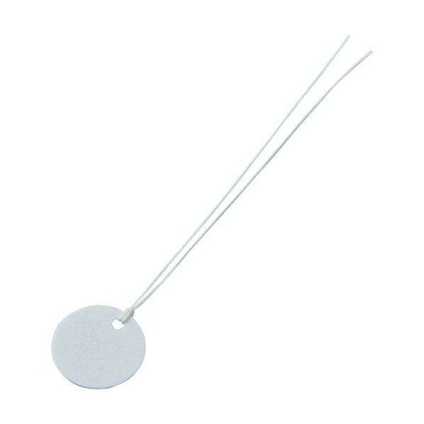 ファイバー製丸札(無地札)ファイバー丸札‐25 ヒモ付 白 25mmΦ 200303 100枚