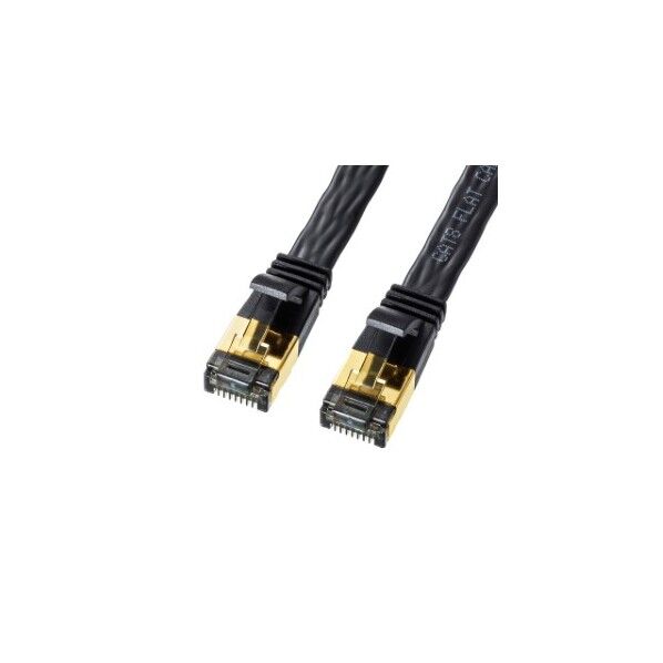 カテゴリ8フラットLANケーブル KB-T8FL-005BK 1点