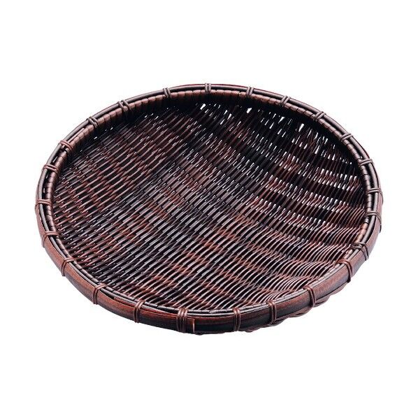 樹脂 丸ザル 茶 30cm 91-087 茶 30cm AZL6701 1個