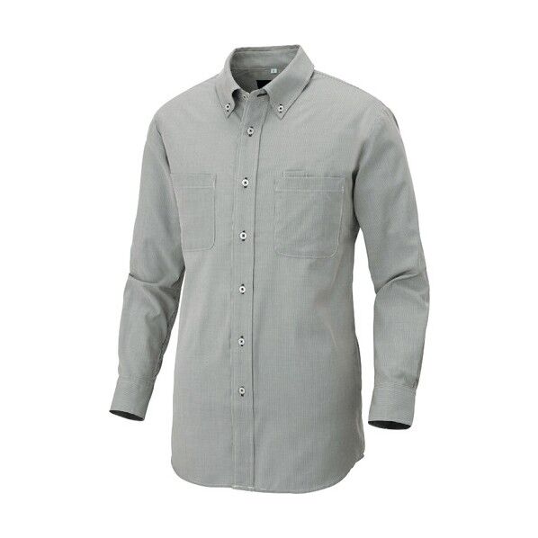 長袖ボタンダウンシャツ（コードレーン）（男女兼用） 122モカ 4L 50401 1