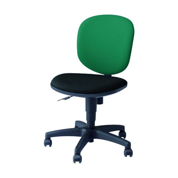 事務用チェア 背:グリーン/座:ブラック 肘なし SER510F-GRB 1点