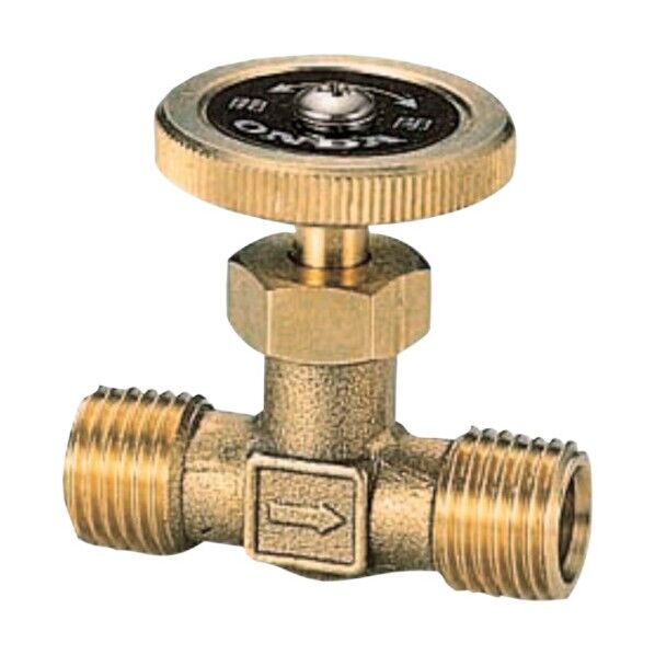 オンダ製作所 製作所 ストレートミニチュアバルブ R1/4×R1/4 黄銅ハンドル OMV-750-3 1点...