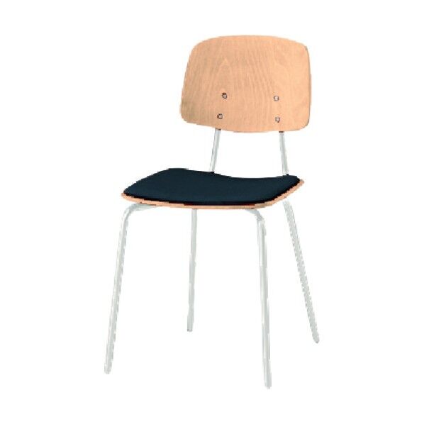 ノットワーク背座セパレートチェア座パッド付 背座ラスティックビーチL・脚ホワイト・布地インディゴブルー KLL-121C-GHN2 1点