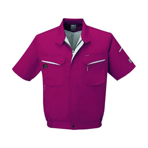 夏 半袖ブルゾン ワイン色 Mサイズ WA10470-8-M 1点