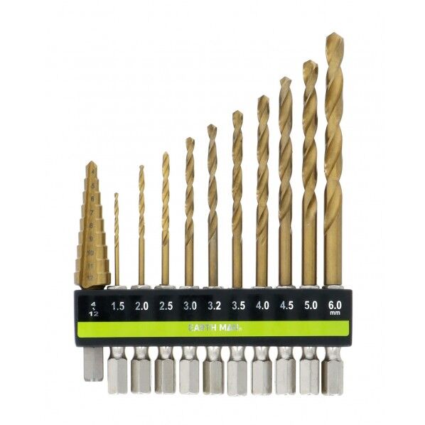 六角軸 一般鋼材用ドリルステップドリル付 35632 11本組