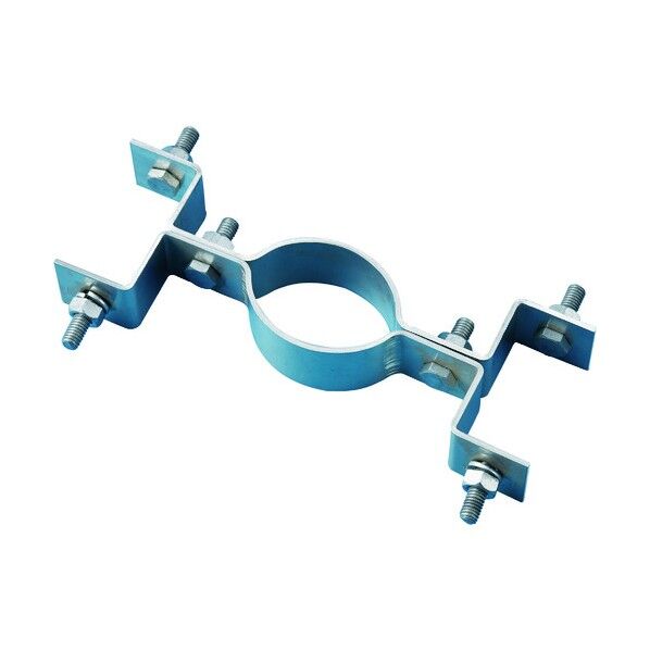 平リブ用取付金具 丸型ポール/両面表示用 金具763U‐W アルミ製 137805 1個