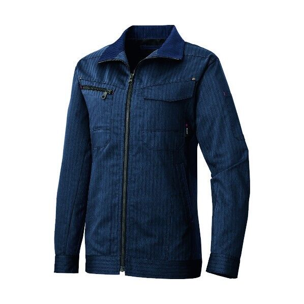 アジト ペンタスヘリンボーン レディース長袖サマーブルゾン 008ネイビー 3L 30640 1