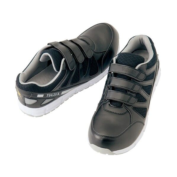 セーフティシューズ(耐油・耐滑・静電・面ファスナー)(男女兼用) 010ブラック 22.0 51659 1足