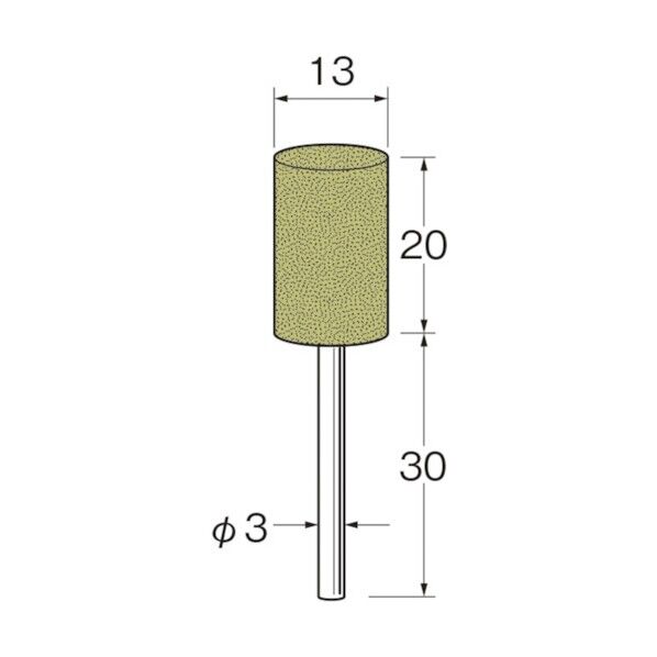 軸付セラミックゴム砥石(非金属研磨用)外径(mm):13粒度(#):180 R2253 10本