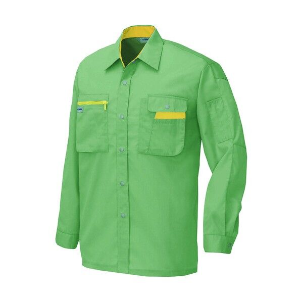 長袖シャツ(男女兼用)(薄地) 030オリーブ×マスタード LL 5325 1