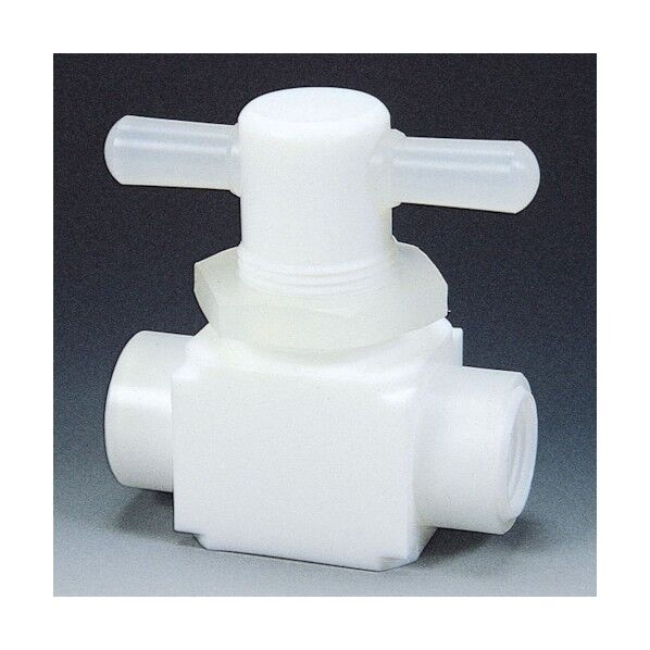 フッ素樹脂(PTFE) メス二方パネル付バルブ圧入型
