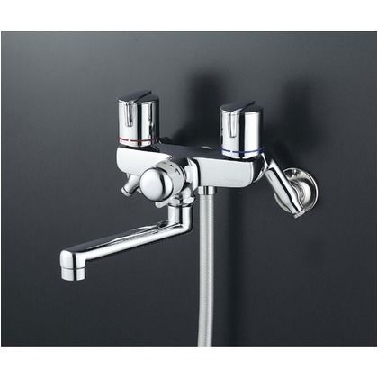 一時止水付2ハンドルシャワー(フルメタルヘッド・メタリックホース）（寒冷地用） KF141GWMB 1